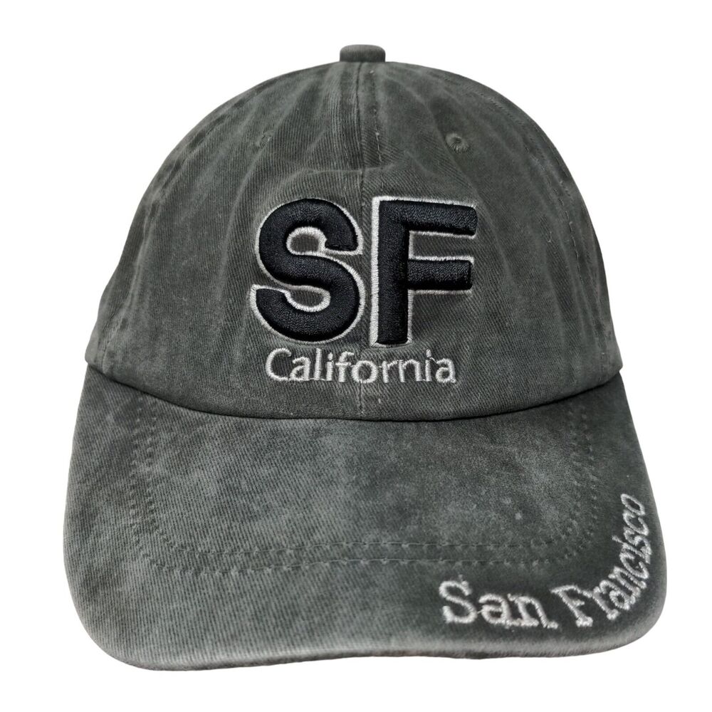 San Francisco California Strapback Hat Green One Size Adjustable Embroidered